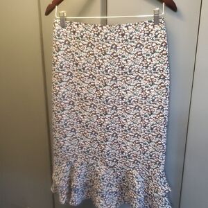 Ann Taylor Blue Floral Midi Skirt